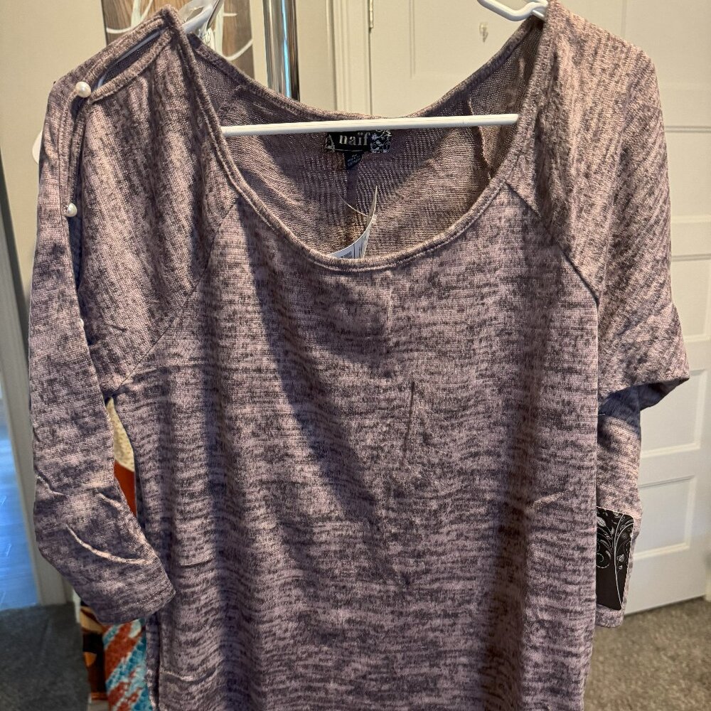 Naif Women's Top with 3/4 Sleeve, Size Medium, NWT